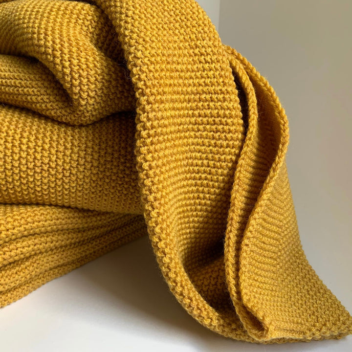 Mustard 100% merino wool blanket