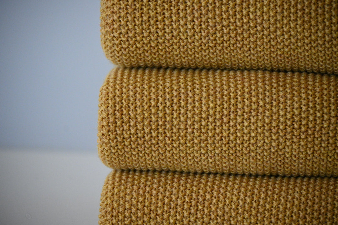 Mustard 100% merino wool blanket